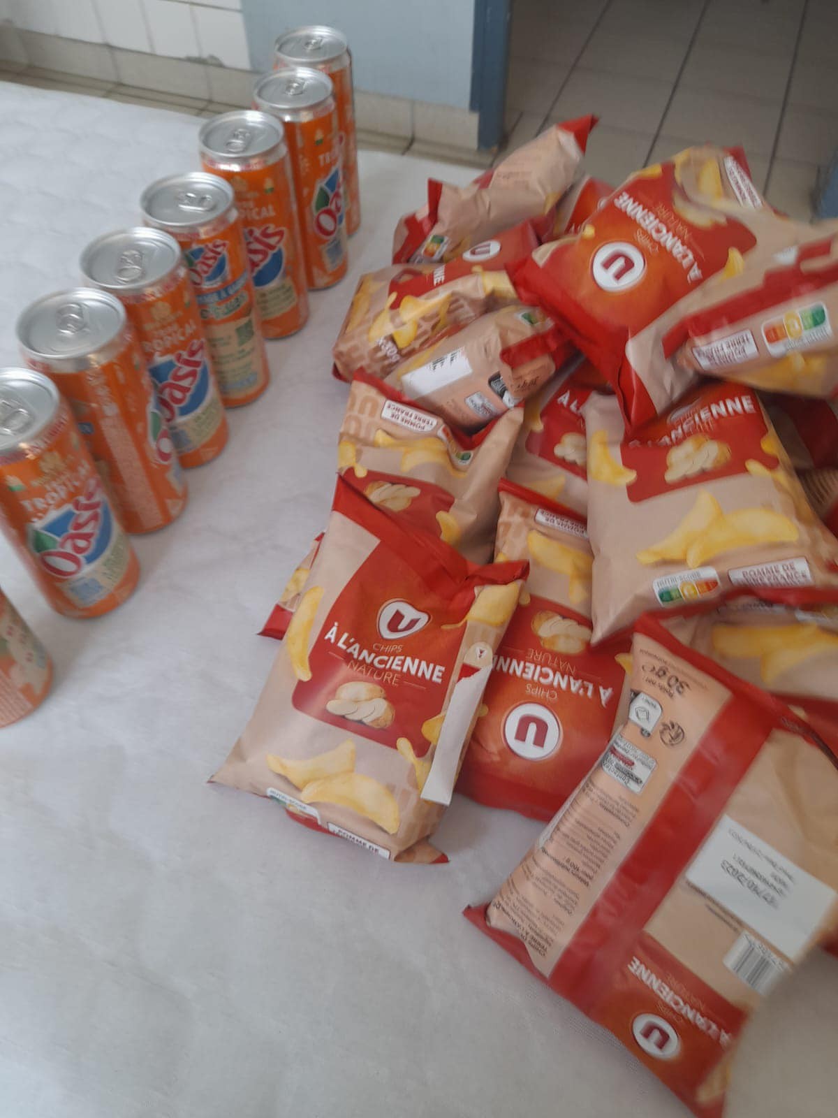 Chips et boissons